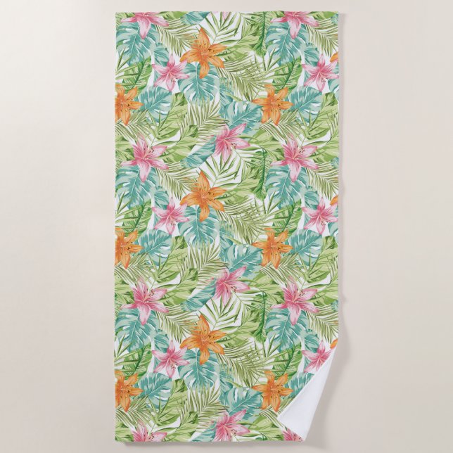 Serviette De Plage Tropical Summer Print Beach Towel (Devant)