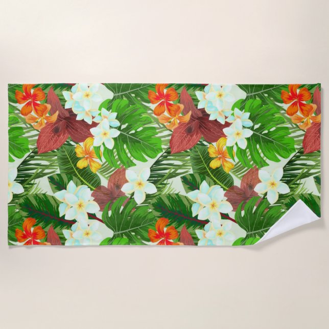 Serviette De Plage Tropical vibrant (Devant)