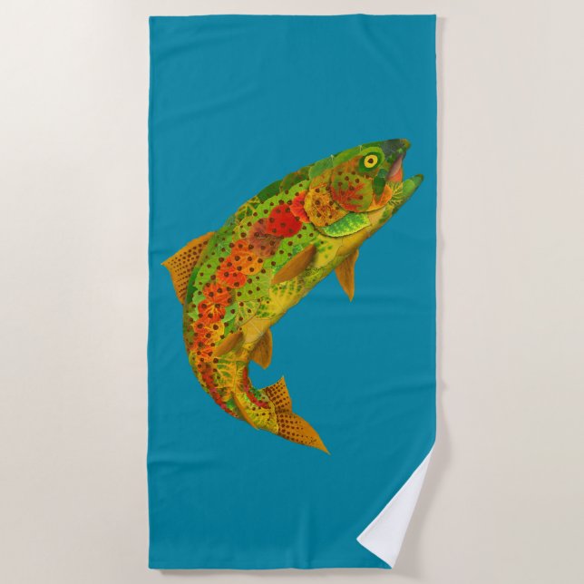 Serviette De Plage Truite arc-en-ciel feuille Aspen 5 (Devant)