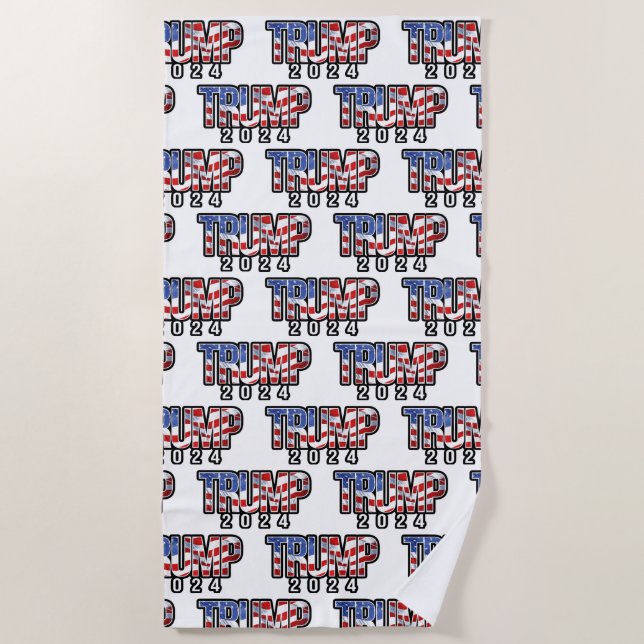 Serviette De Plage Trump 2024 - Drapeau de la vague (Devant)