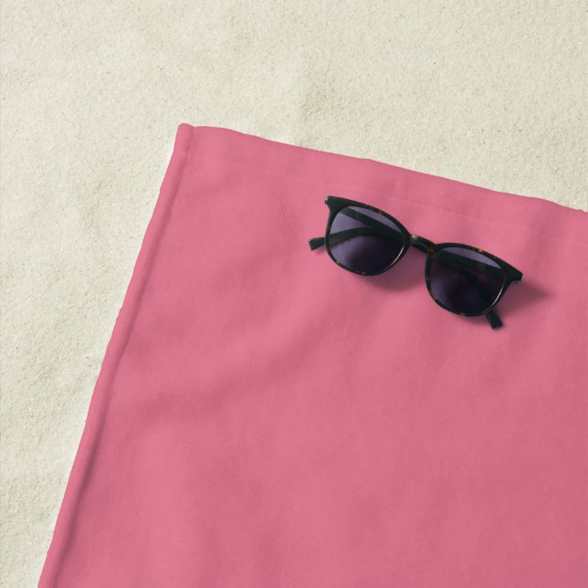 Serviette De Plage Tulipe Tendance Rose Couleur Uni (En situation)