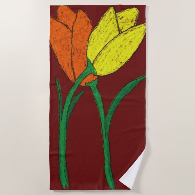 Serviette De Plage Tulipes (Devant)