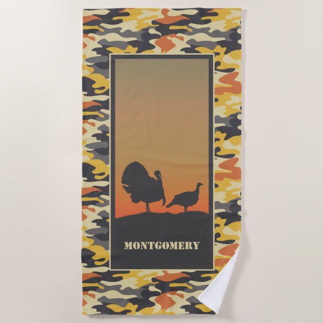 Serviette De Plage Turquie et Camo (Devant)