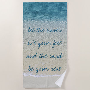 Serviette De Plage Turquoise Aqua Turquoise Blue Ocean Surf Waves