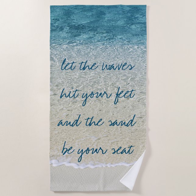 Serviette De Plage Turquoise Aqua Turquoise Blue Ocean Surf Waves (Devant)