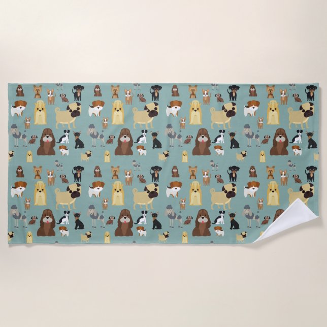 Serviette De Plage turquoise background dopattern (Devant)