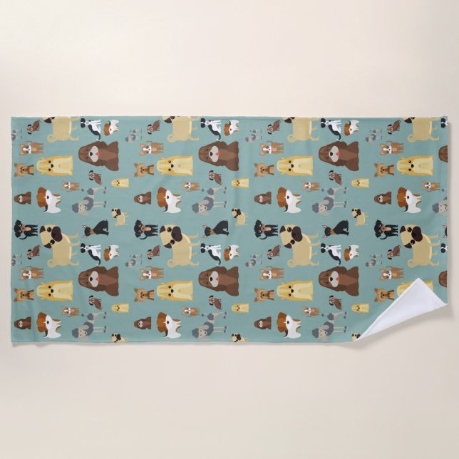 Serviette De Plage turquoise background dopattern (Devant)