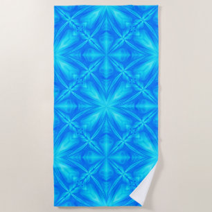 Serviette De Plage Turquoise Bleu Néon Psychédélique Abstrait Nuageux
