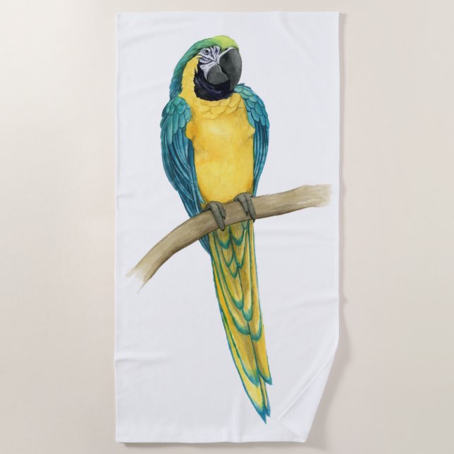 Serviette De Plage Turquoise Macaw (Devant)