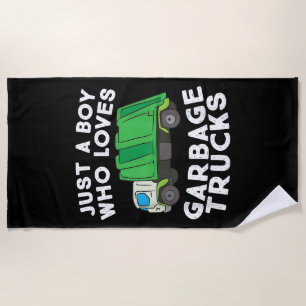 Serviette De Plage Un Camion-poubelle Juste Un Garçon Qui Aime Les Ca