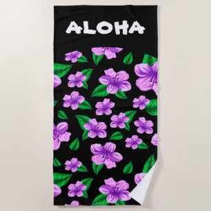Serviette De Plage Un message d'Aloha floral de style hawaïen tropica