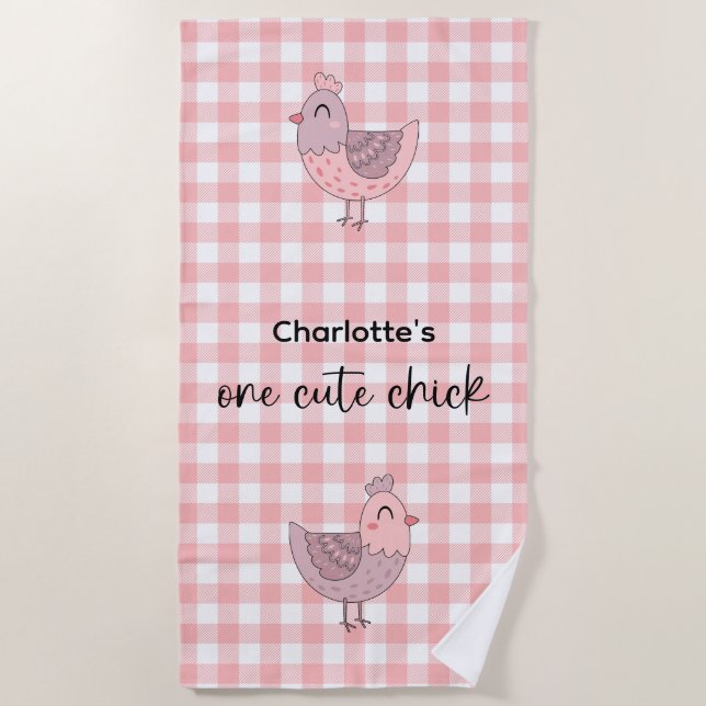 Serviette De Plage Un mignon poussin (Devant)