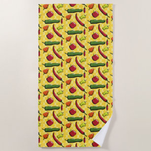 Serviette De Plage Un monde de chili Peppers Beach Towel