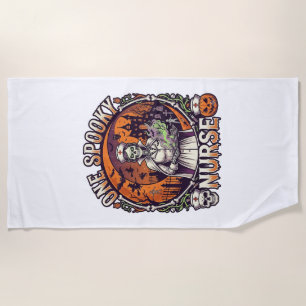 Serviette De Plage Une infirmière effrayante Halloween squelette poti