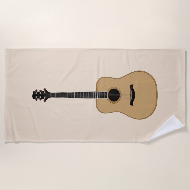 Serviette De Plage Une jolie guitare (Devant)