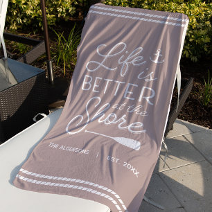 Serviette De Plage Une Vie Personnalisée Est Meilleure Au Rivage
