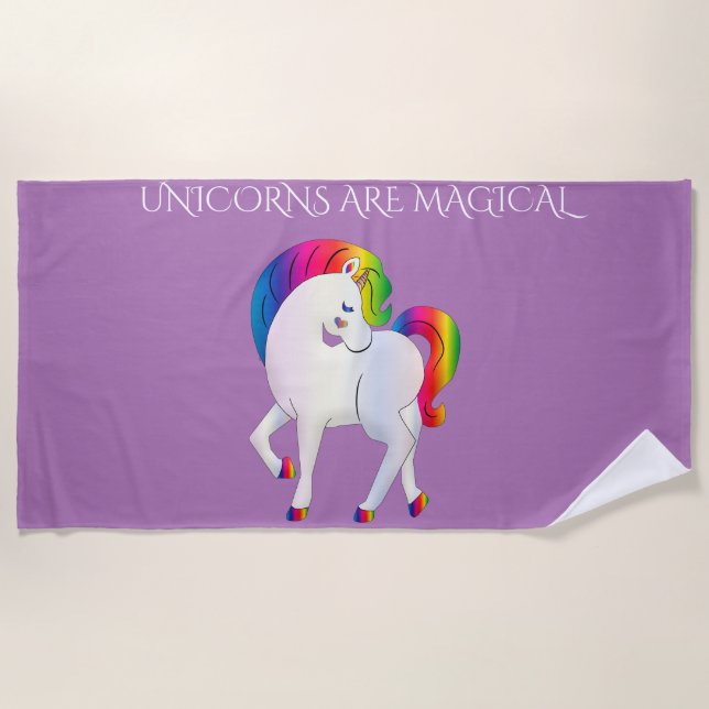 serviette de plage Unicorn. (Devant)