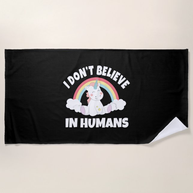 Serviette De Plage Unicorn humans (Devant)
