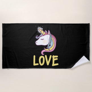 Serviette De Plage Unicorn Love                           