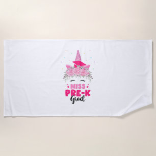 Serviette De Plage Unicorn Miss Pre-k Grad Preschool Graduation Girls