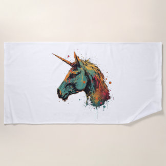 Serviette De Plage Unicorne Abstraite