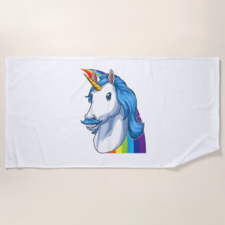 Serviette De Plage Unicorne avec Mustache Dadacorn Dadicorn Unicorn D