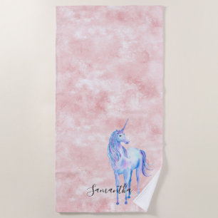 Serviette De Plage Unicorne rose Abstrait violet