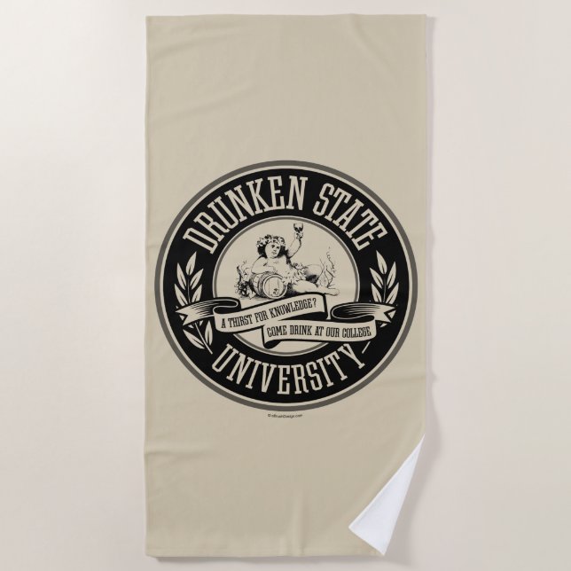 Serviette De Plage Université de l'Ivresse (Devant)