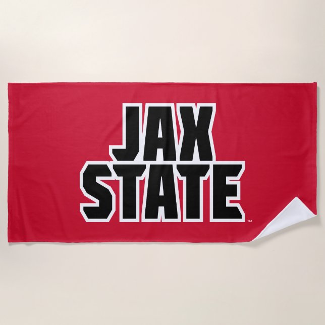 Serviette De Plage Université d'État de Jacksonville JAX STATE Texte  (Devant)