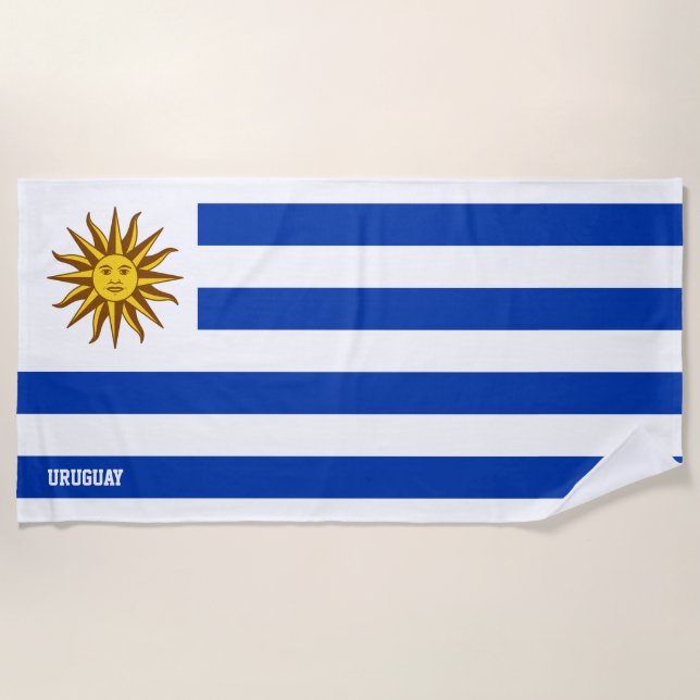 Serviette De Plage Uruguay Drapeau splendide patriotique (Devant)