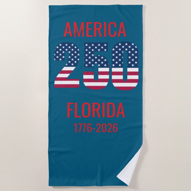 Serviette De Plage USA 250th Anniversary Florida Stars Stripes Beach  (Devant)