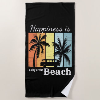 Serviette De Plage Vacances d'été Le bonheur est une journée à la pla