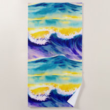 Vacances été ciel bleu aquarelle