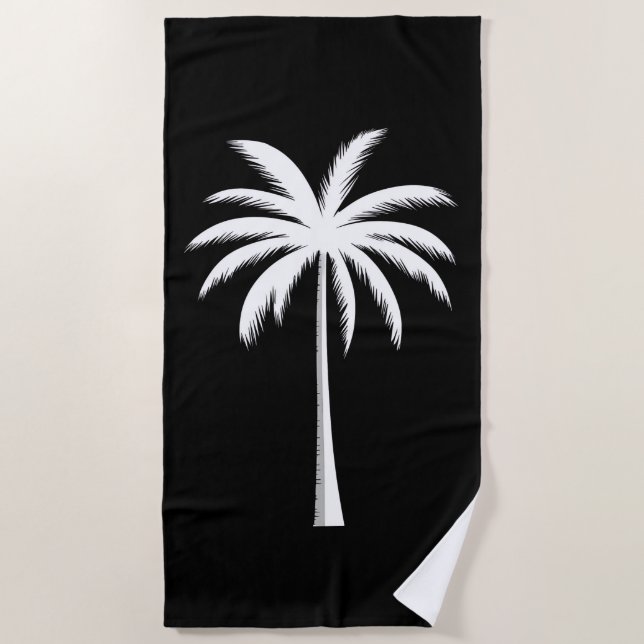 Serviette De Plage Vacances été cool Sunset Beach Palm Tree (Devant)