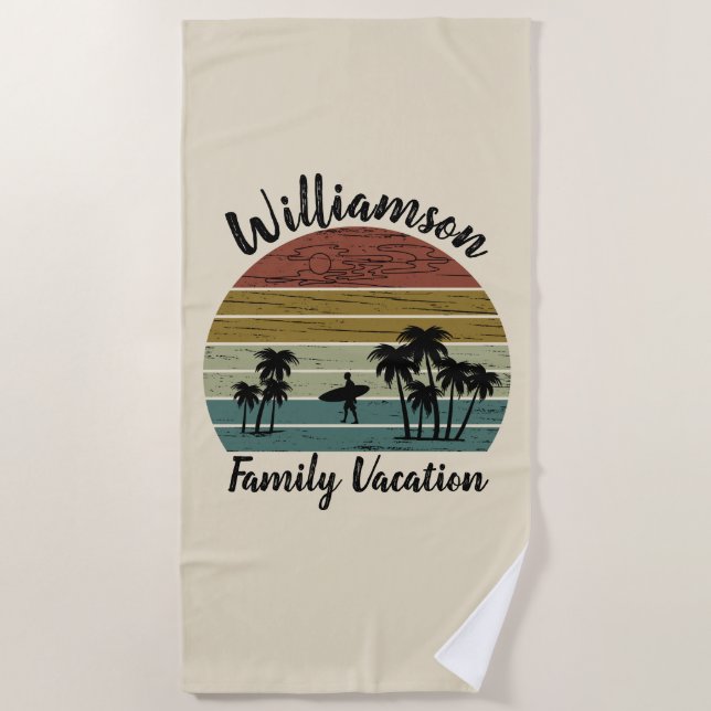 Serviette De Plage Vacances familiales personnalisées (Devant)