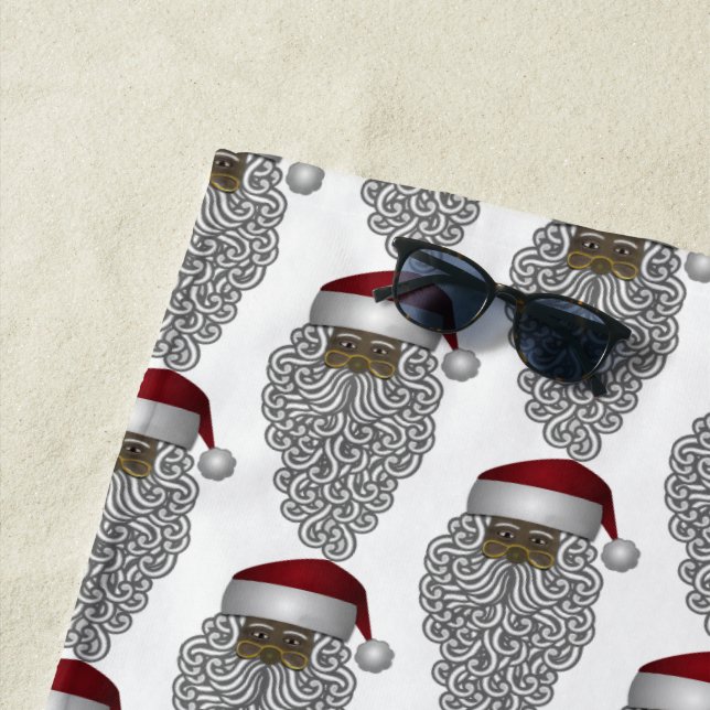 Serviette De Plage Vacances noires de Noël du père noël (En situation)