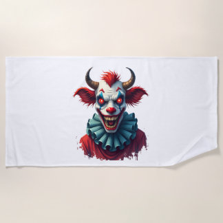 Serviette De Plage Vache clown de la terreur