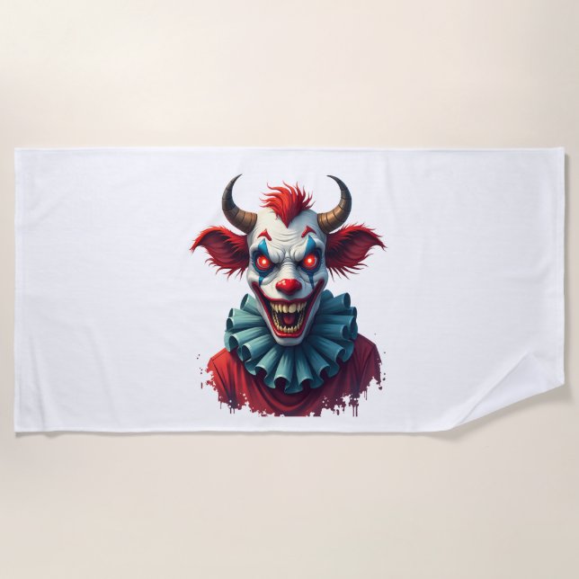 Serviette De Plage Vache clown de la terreur (Devant)