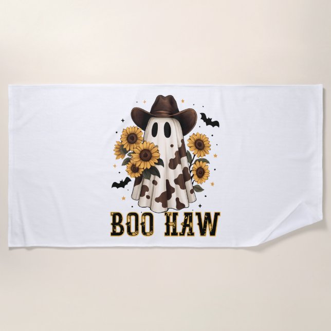 Serviette De Plage Vache de l'Ouest Éffrayant fantôme Bow Haw (Devant)