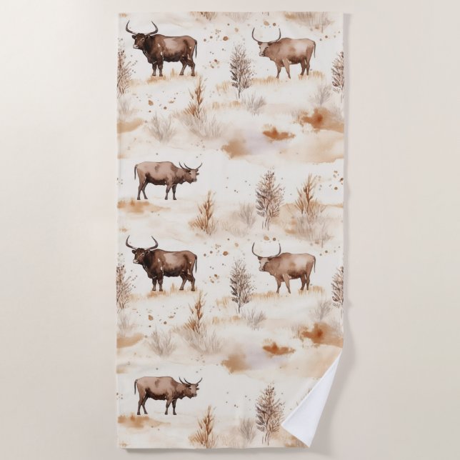Serviette De Plage Vache des Highlands de l'Ouest Sud-Ouest (Devant)