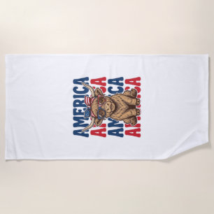 Serviette De Plage Vache des Highlands patriotique America Vintage Sh