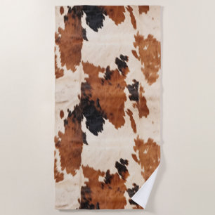 Serviette De Plage Vache d'ivoire noire Brown occidentale