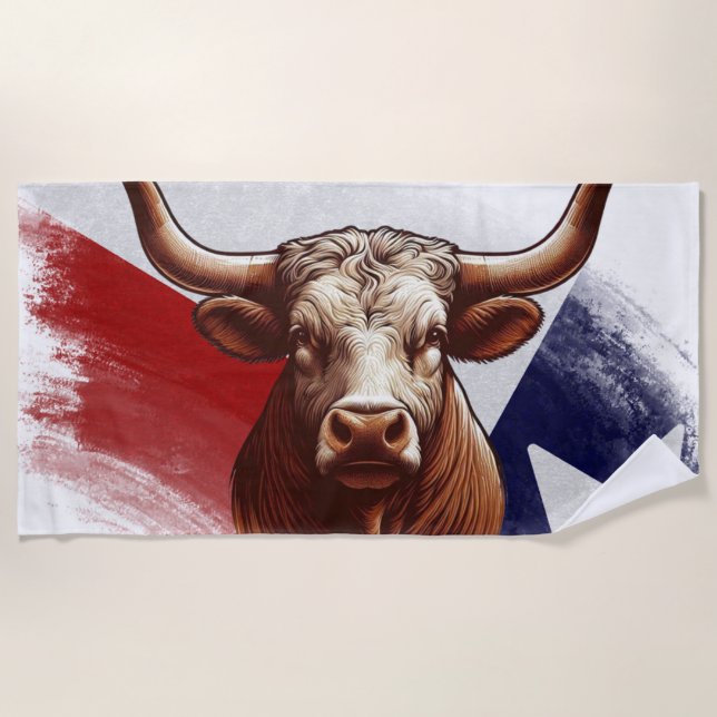 Serviette De Plage Vache longhorne du Texas (Devant)