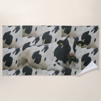 Serviette de plage vache néerlandaise à motif de v