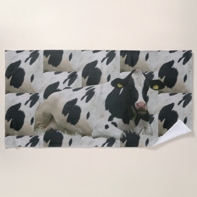 Serviette de plage vache néerlandaise à motif de v (Devant)
