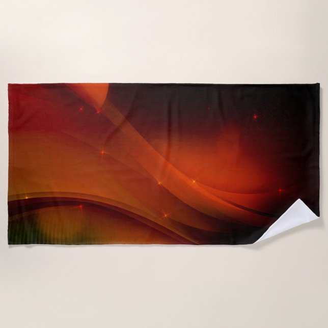 Serviette De Plage Vague de feu (Devant)