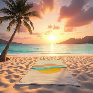 Serviette De Plage Vague harmonieuse de coucher de soleil
