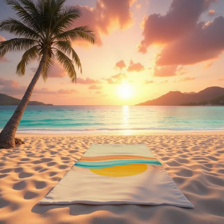 Serviette De Plage Vague harmonieuse de coucher de soleil