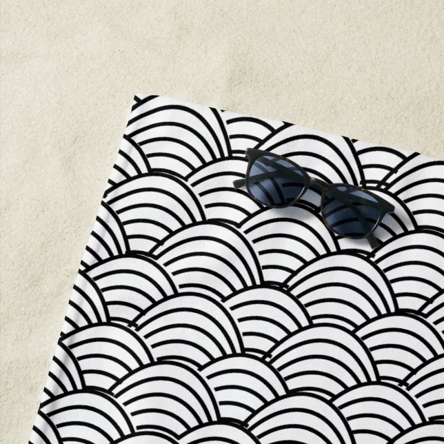 Serviette De Plage Vagues (En situation)