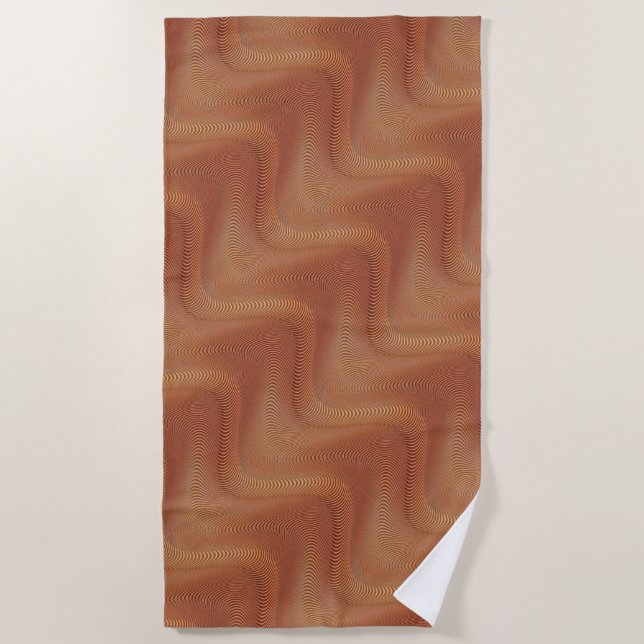 Serviette De Plage Vagues Abstraites Art Beach Towel (Devant)